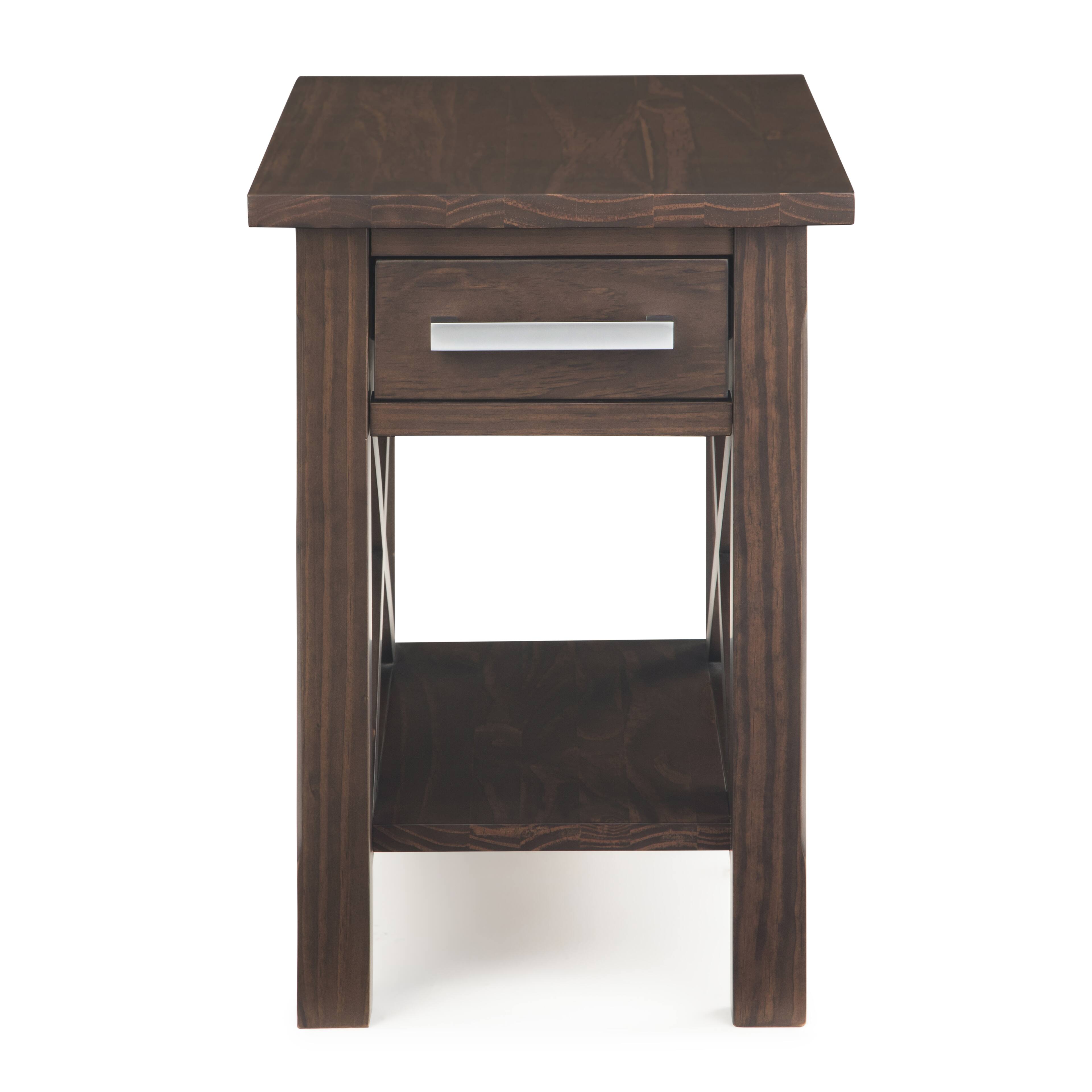 Left Zoom. Simpli Home - Kitchener Narrow Side Table - Warm Walnut Brown.