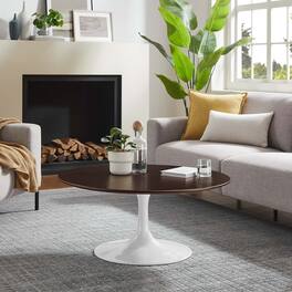 Modway - Lippa Round Wood Coffee Table - White Cherry Walnut