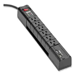 Tripp Lite - TLP608RUSBB Protect It! 8 ft. Cord 6 AC Outlets/2 USB Ports 1,080 J Surge Protector - Black