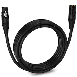 Lyxpro - 15 ft Balanced XLR Cable, Male to Female, 3 Pin Microphone Cable - Black