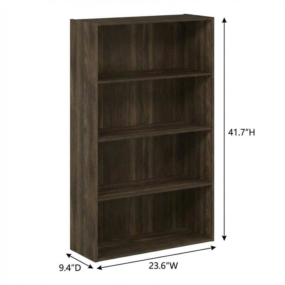 FurniFact - Wooden 4-Tier Open Shelf with Ample Storage in Walnut Finish - Columbia Walnut price history on PriceWatchPro