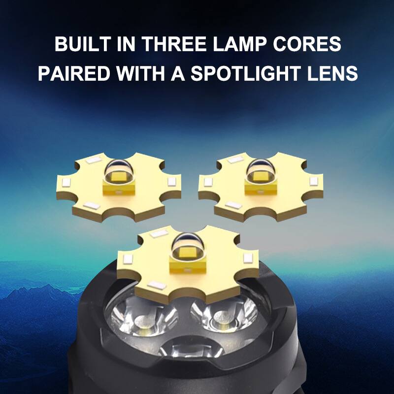 BUILT IN THREE LAMP CORES PAIRED WITH A SPOTLIGHT LENS