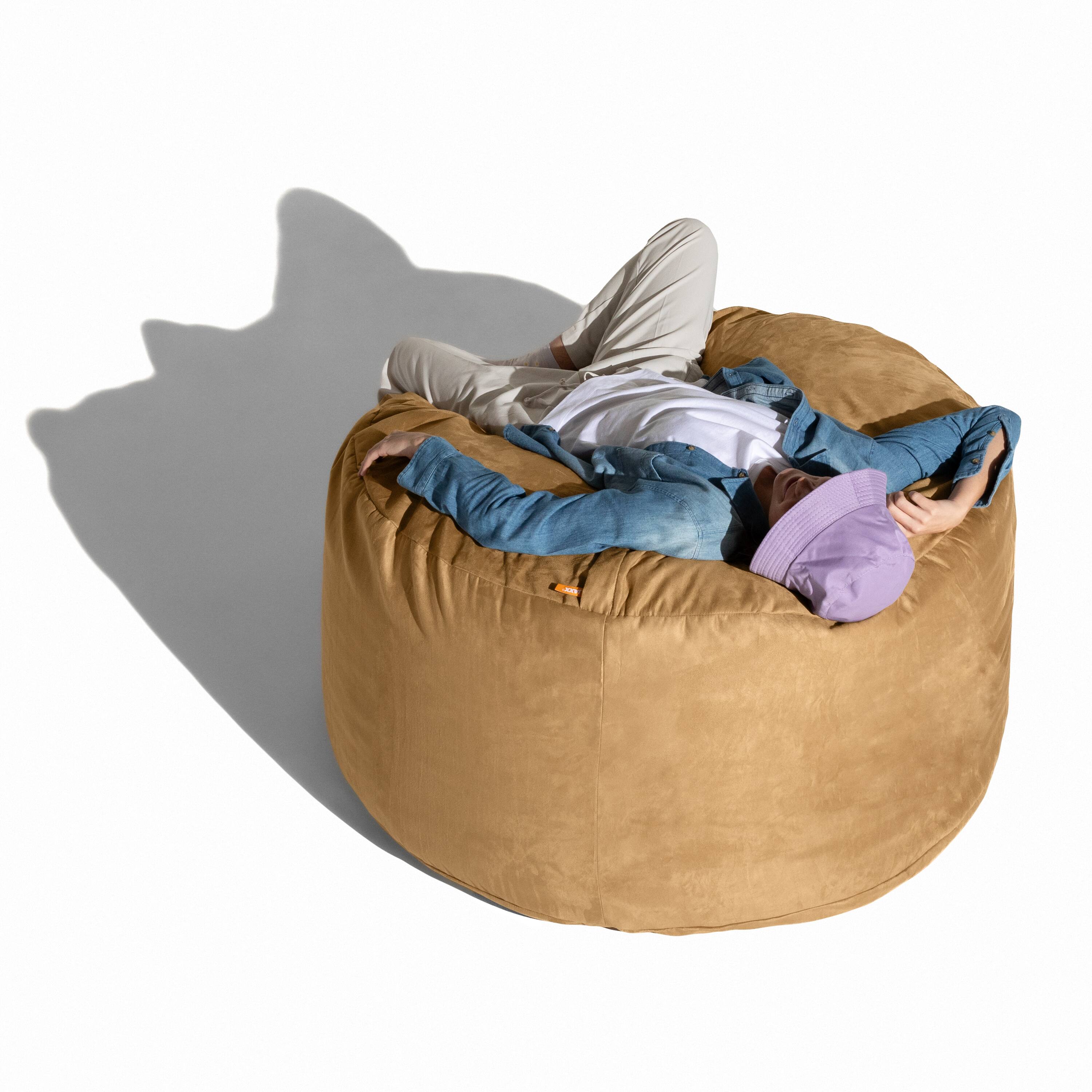 Alt View 6. Jaxx - Jaxx 4 ft Round Bean Bag Chair for Adults, Camel - Camel.