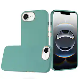 Kitcheniva - Soft Premium Slim Phone Case Chromed Buttons With Tempered Glass For iPhone 16e/17e - Teal