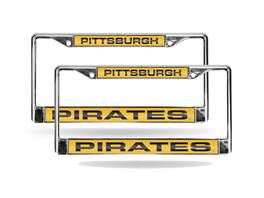 Rico Industries - Pittsburgh Pirates Baseball Chrome Metal Laser License Plate Frame - Set of 2 Frames - Multi