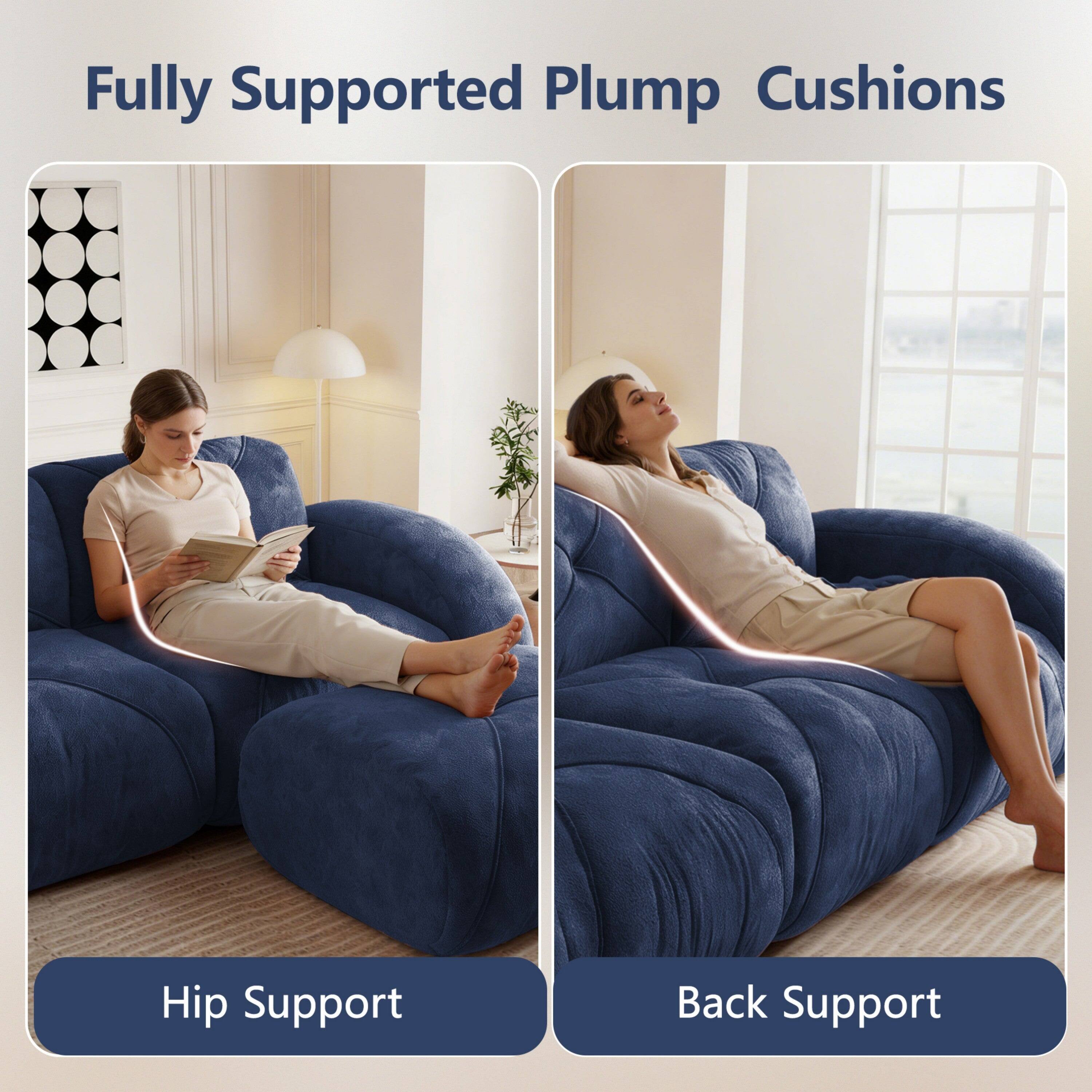 Fully Supported Plump Cushions

Hip Support

Back Support