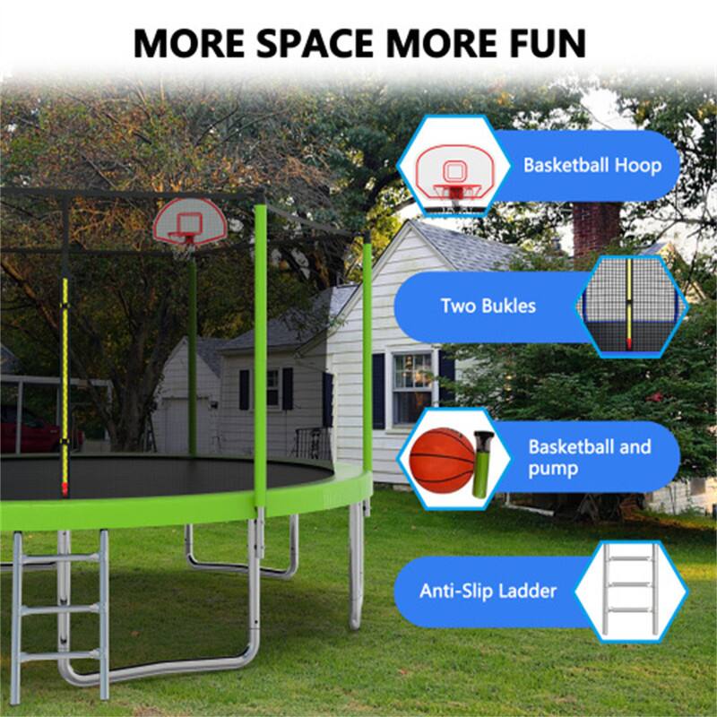 MORE SPACE MORE FUN

- Basketball Hoop
- Two Buckles
- Basketball and pump
- Anti-Slip Ladder