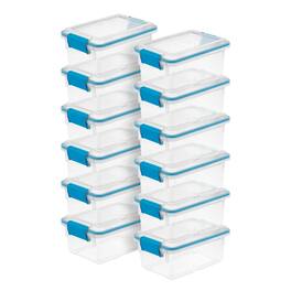 Sterilite - 7.5 Quart Clear Plastic Storage Box & Lid w/ Blue Latches (12 Pack)