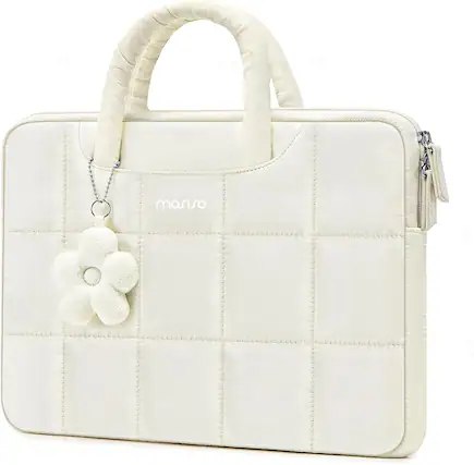 Front. mosiso - Laptop Case 15-15.6 inch Puffy Laptop Sleeve with Handle for MacBook Pro 16 M5 M4 M4 M3 M2 M1 HP Acer Dell Lenovo - Sand.