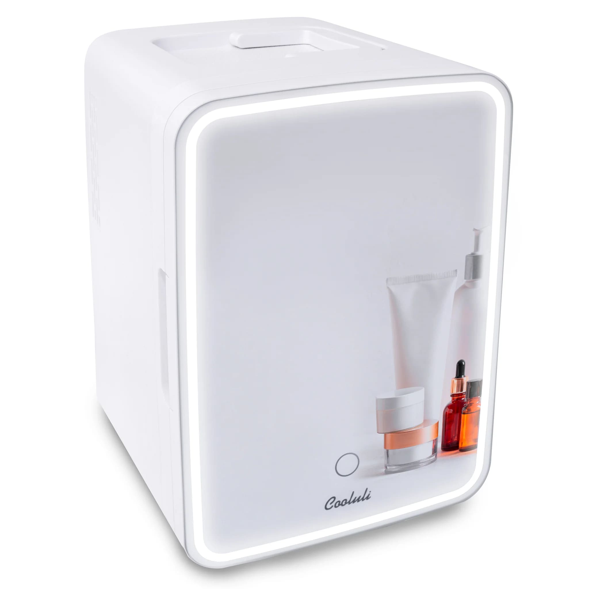 Cooluli - Glow Beauty 10L Mini Fridge with Mirror LED - White