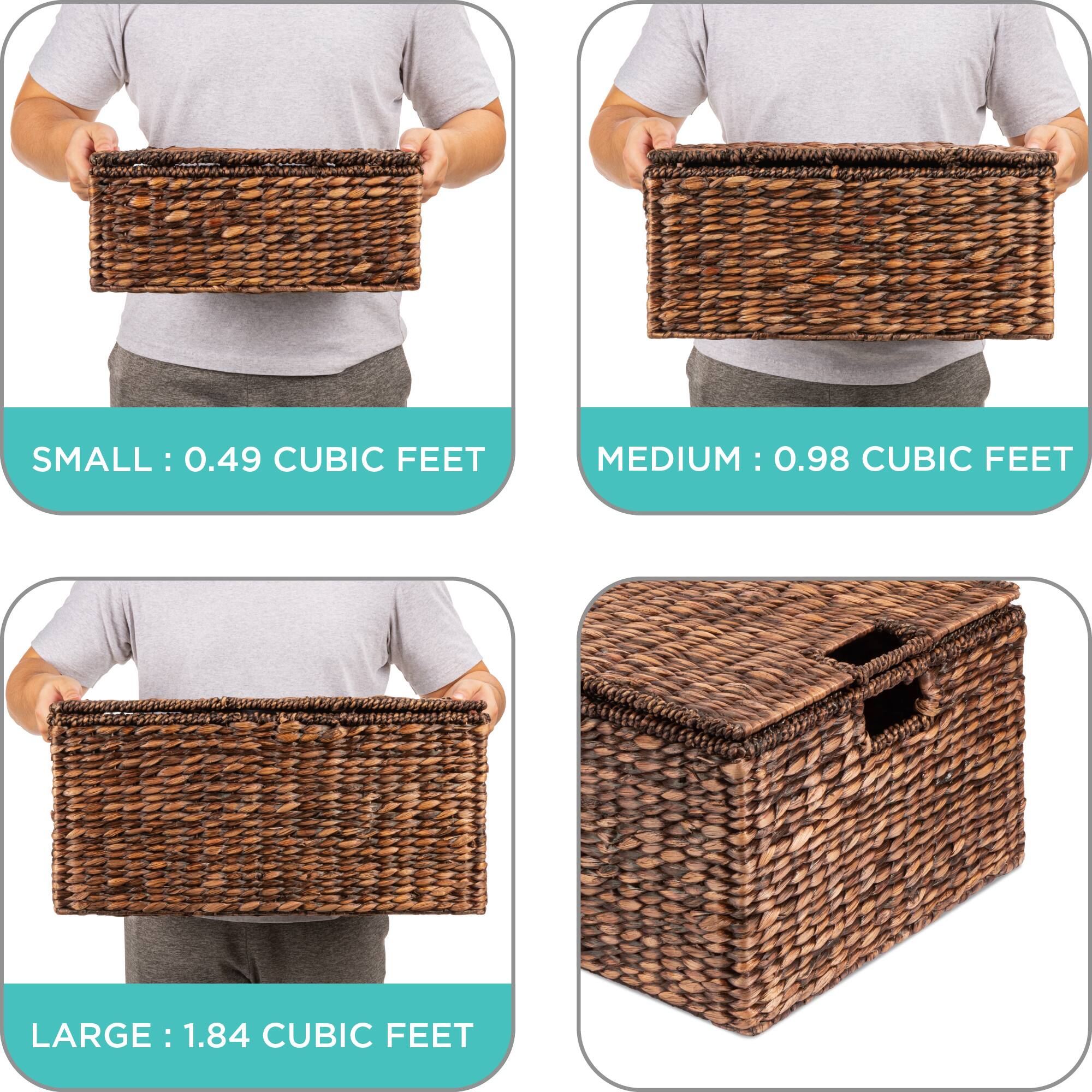 SMALL: 0.49 CUBIC FEET  
MEDIUM: 0.98 CUBIC FEET  
LARGE: 1.84 CUBIC FEET