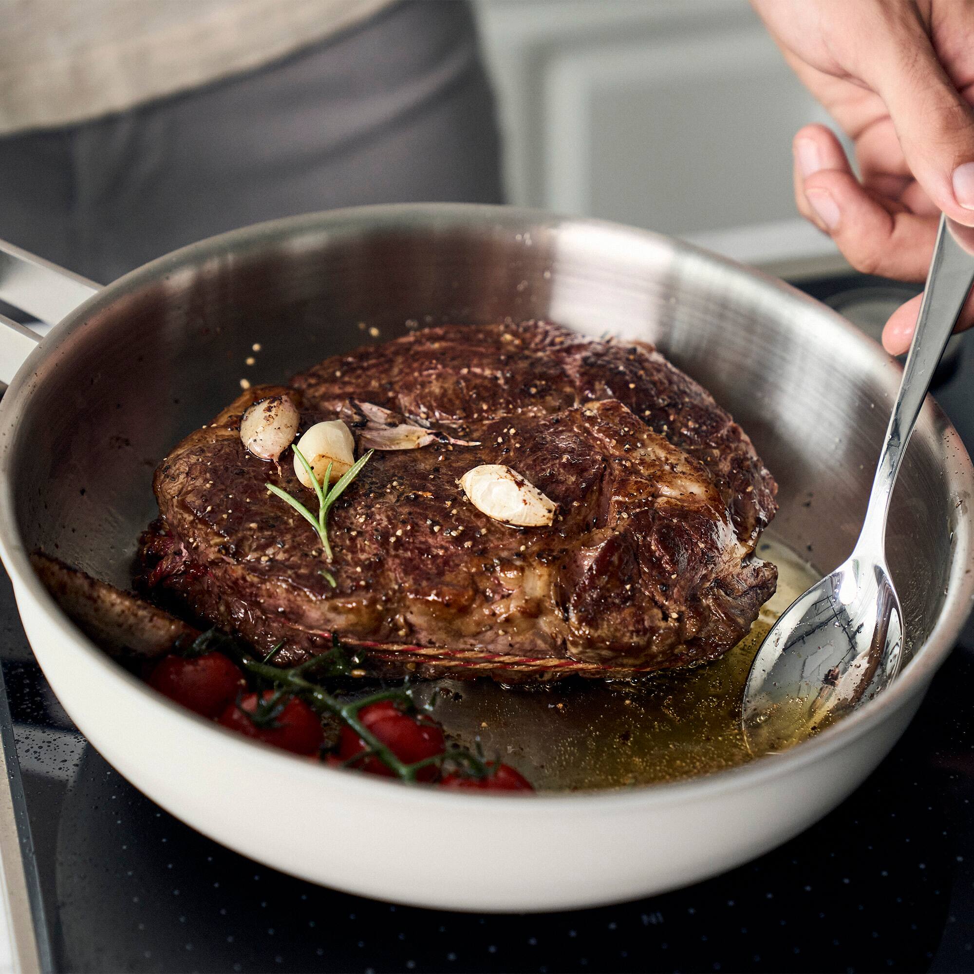 Alt View 1. ZWILLING - ZWILLING Pure 11-inch Stainless Steel Fry Pan, Ivory - Ivory.