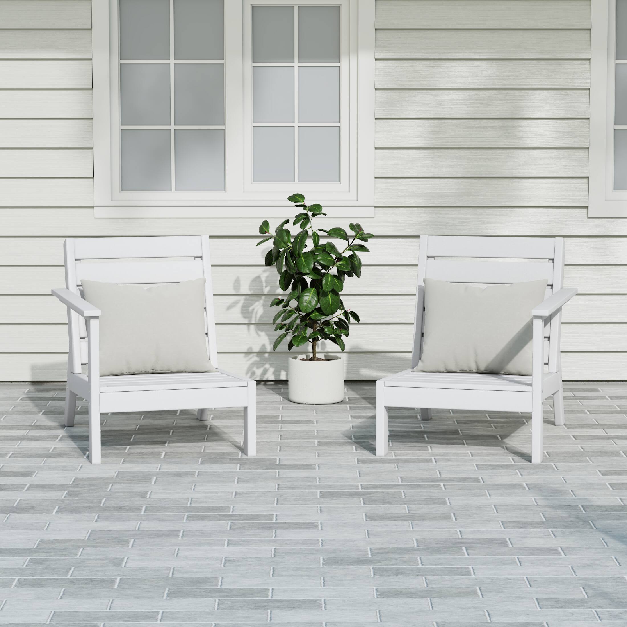 Angle. WestinTrends - WestinTrends Avalon Outdoor Patio HDPE Deep Seating Sectional Loveseat - White.