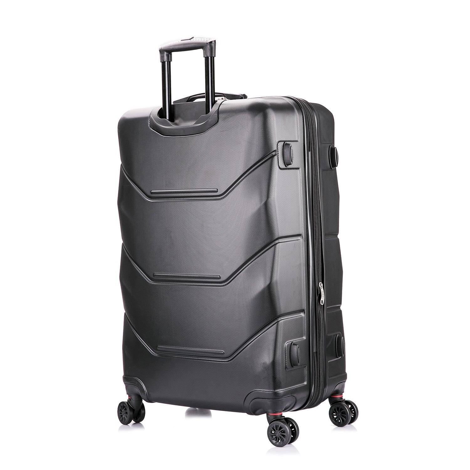 Back. DUKAP - Zonix Lightweight Hardside Spinner Luggage 30" Luggage - BLACK.