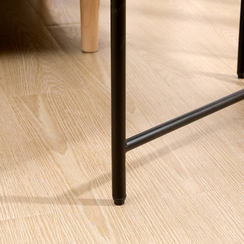 Alt View 6. Loheer - Loheer 2-Tier Black Side Table with Storage Metal Frame Wooden Desk End Table for Living Room - Black.