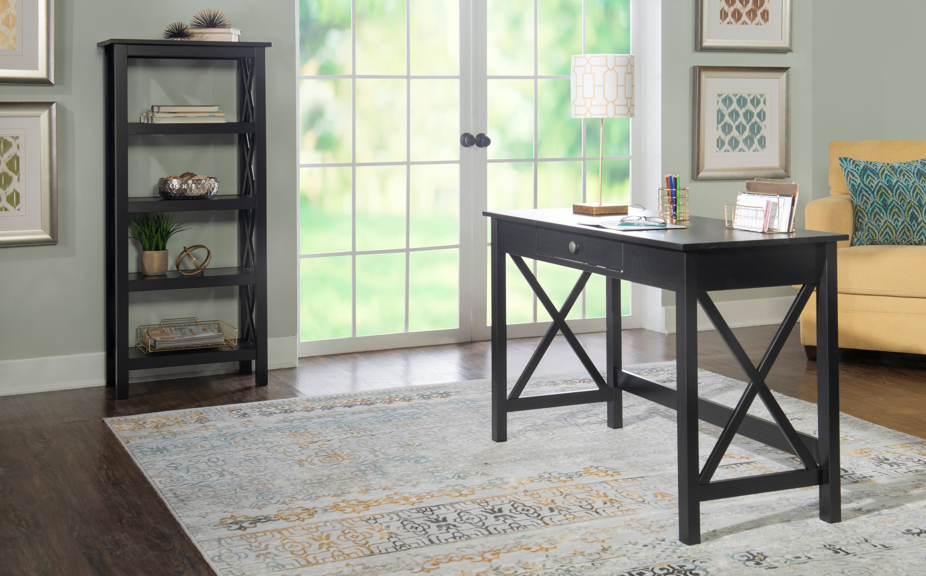 Alt View 18. Linon Home Décor - Delevan Solid Wood Laptop Desk With Drawer - Black.