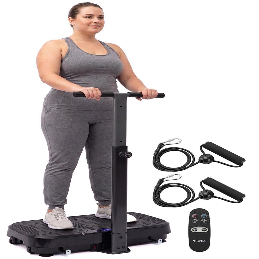 Hurtle - Vibration Plate Exercise Machine with Handlebar, 99 Speeds, 10 Programs & Remote for Home Fitness - Black price history on PriceWatchPro