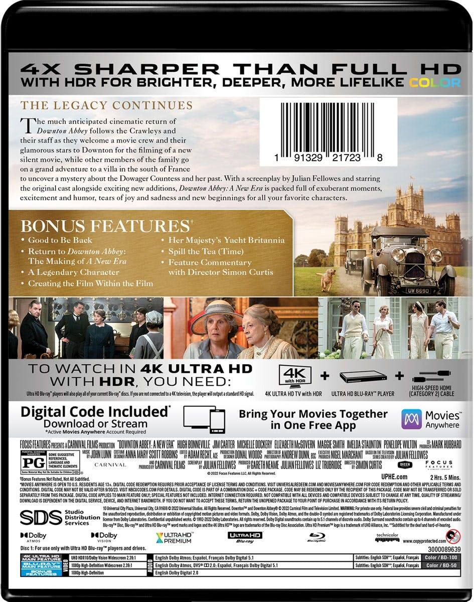 Back. Downton Abbey: A New Era   - 4K Blu-Ray.