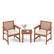 Front. Costway - 3 PCS Patio Furniture Set with 2 Seat Cushions Coffee Table Solid Wood Chairs - Natural + Off White.