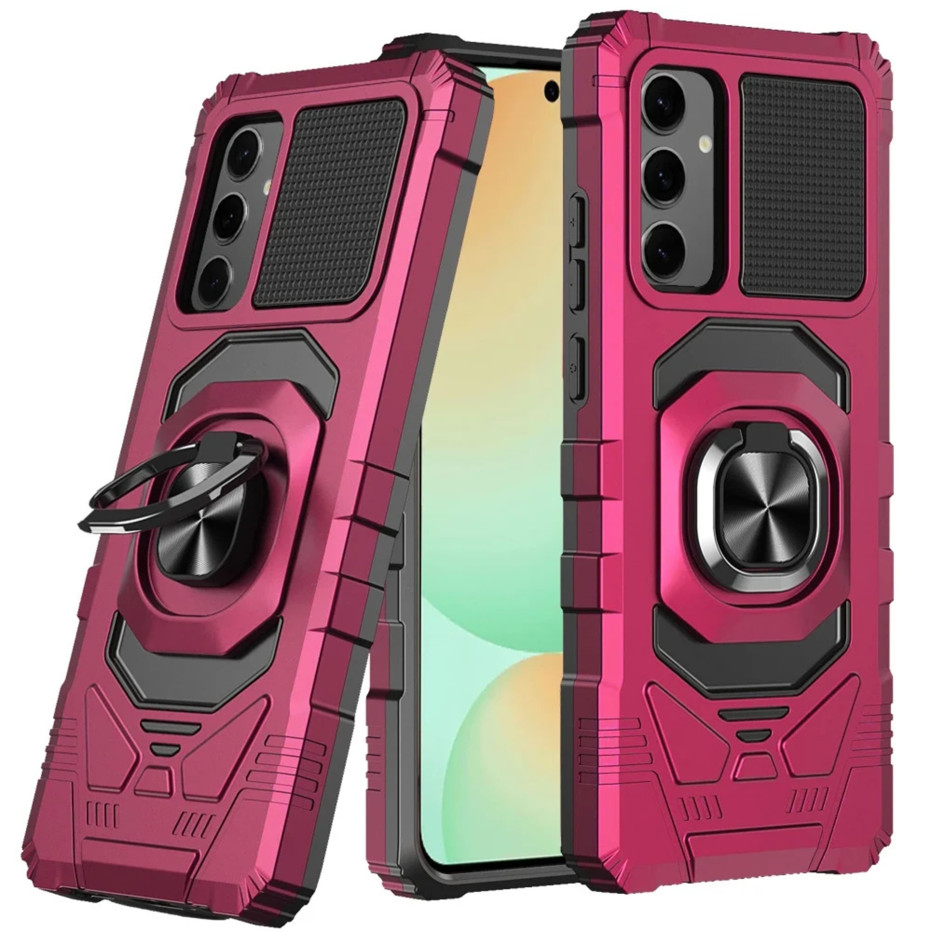 Kitcheniva - Shockproof Dual Layer Magnetic Ring Stand Case For Samsung Galaxy S24 FE - Hot Pink price history on PriceWatchPro