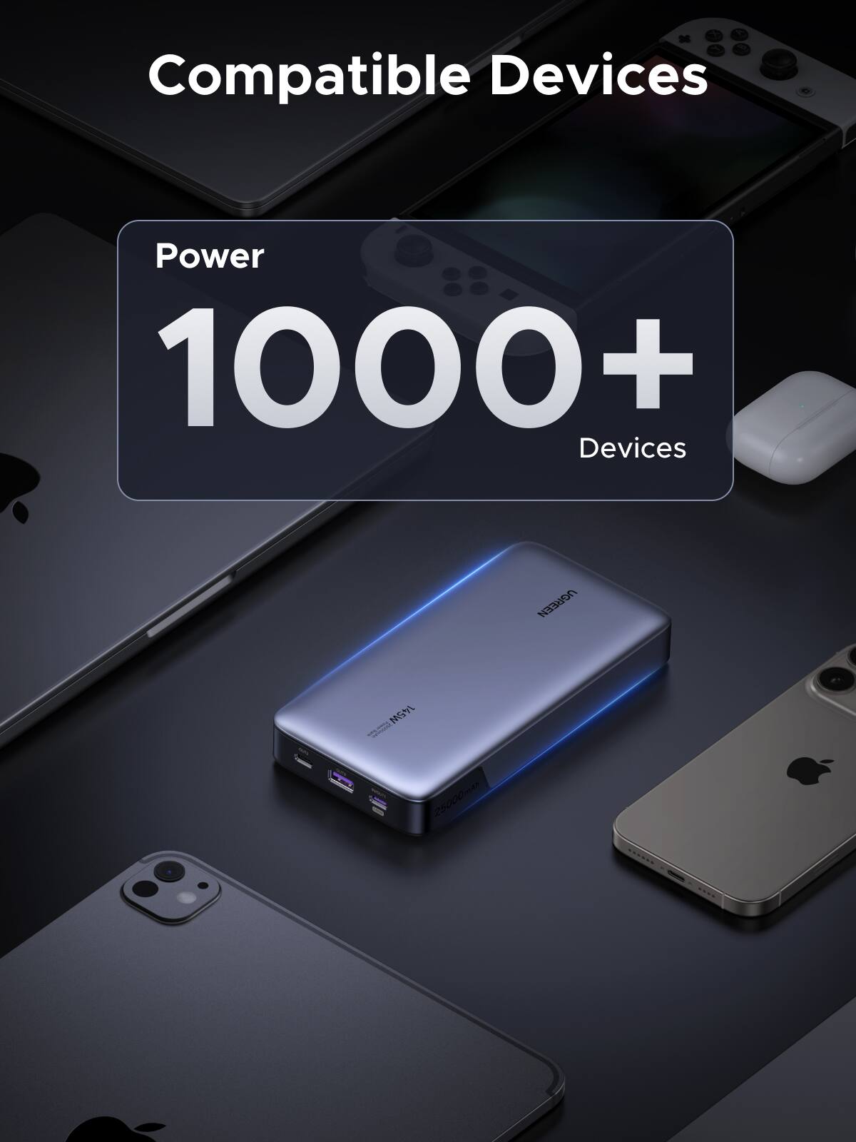 Compatible Devices  
Power 1000+ Devices  
25000mAh