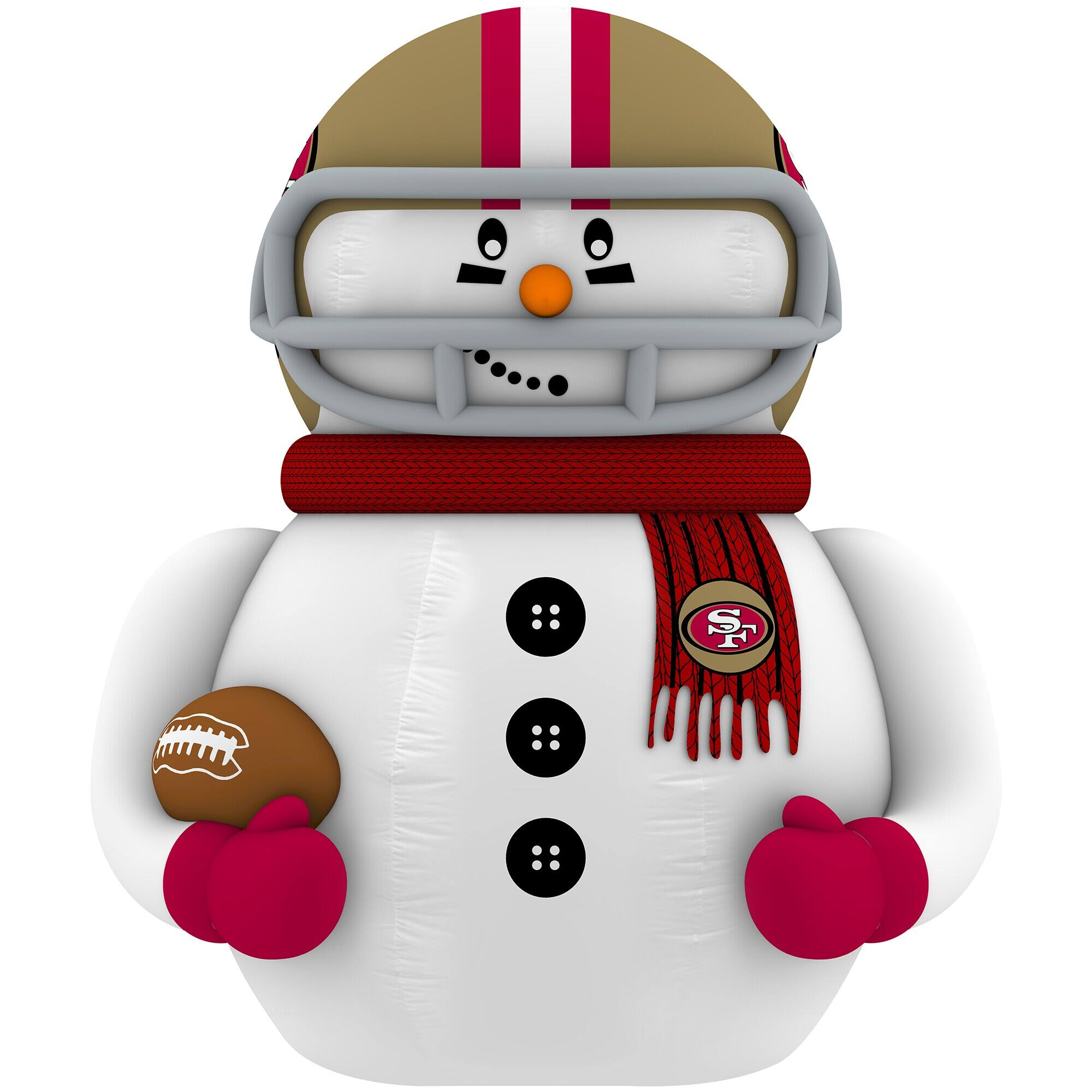 Front. Sporticulture - San Francisco 49ers 7' Inflatable Snowman Player - Gold.