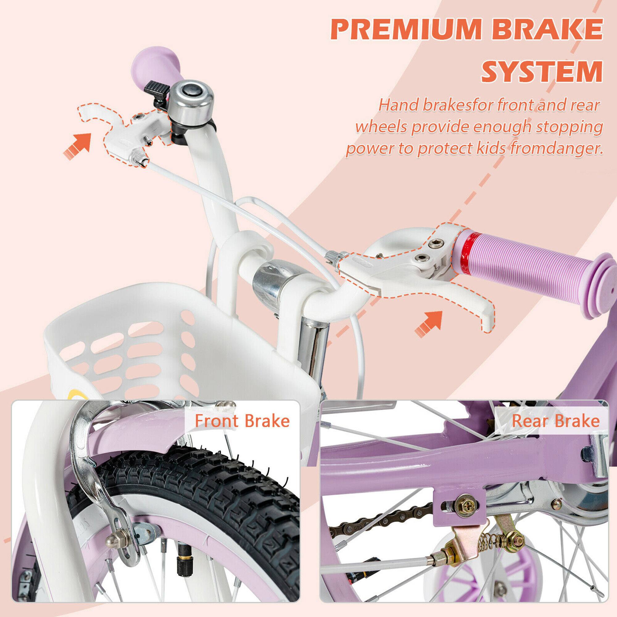 PREMIUM BRAKE SYSTEM

Hand brakes for front and rear wheels provide enough stopping power to protect kids from danger.

Front Brake

Rear Brake