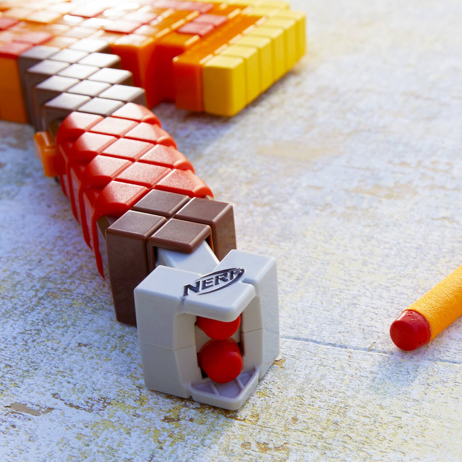 Alt View 2. Hasbro - Nerf - Minecraft Firebrand Dart Blasting Axe   - COLLECTIBLES - Multicolor.