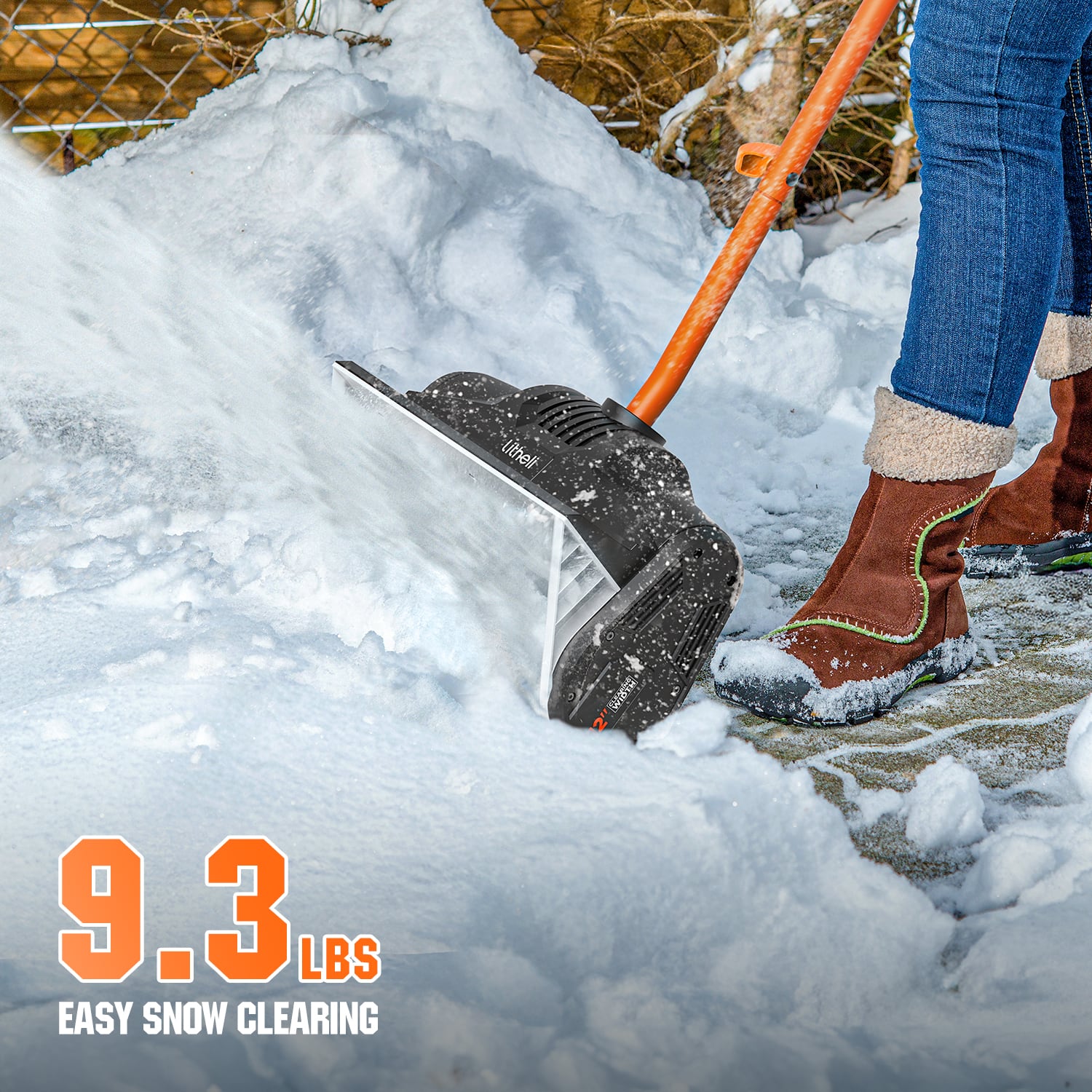 Litheli Cordless Electric Snow Shovel, 20V 12 Inch Snow