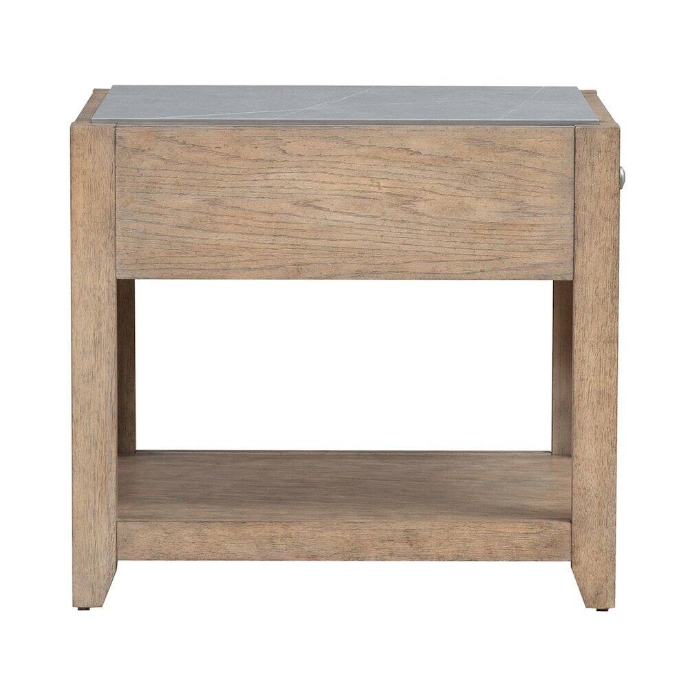 Alt View 1. Liberty Furniture Industries - Millstone End Table with Unique Tile Top for Living Room - Nutmeg Oak Wood - Nutmeg.