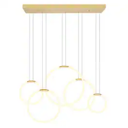 CWI Lighting - Hoops 5 Light LED Chandelier With Finish - Satin Gold