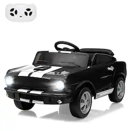 GARVEE - Kids Ride on Car Toy,12v Licensed Shelby Electric Ride-on Car for Kids with Parent Remote Control - Black