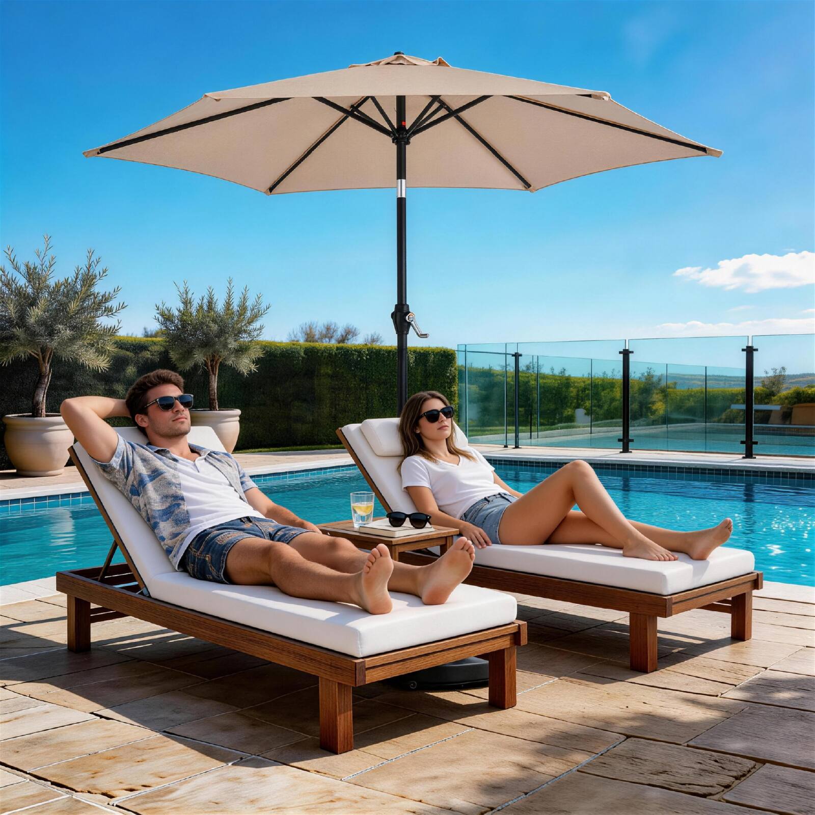 Angle. Winado - 7.5FT Patio Umbrella Outdoor Umbrella with Push Button Tilt and Crank, Umbrella Outdoor Patio for Patio.
