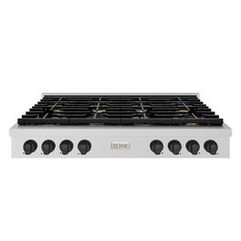 ZLINE - 48 in. Autograph Paramount Gas Rangetop w/ 8 Burners & Champagne Bronze Accents (SRTZ-48-MB) - Stainless Steel