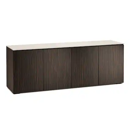 Front. Salamander Designs - Salamander Designs Chameleon Collection Manhattan 347 Quad AV Cabinet - Taupe/Ebony.