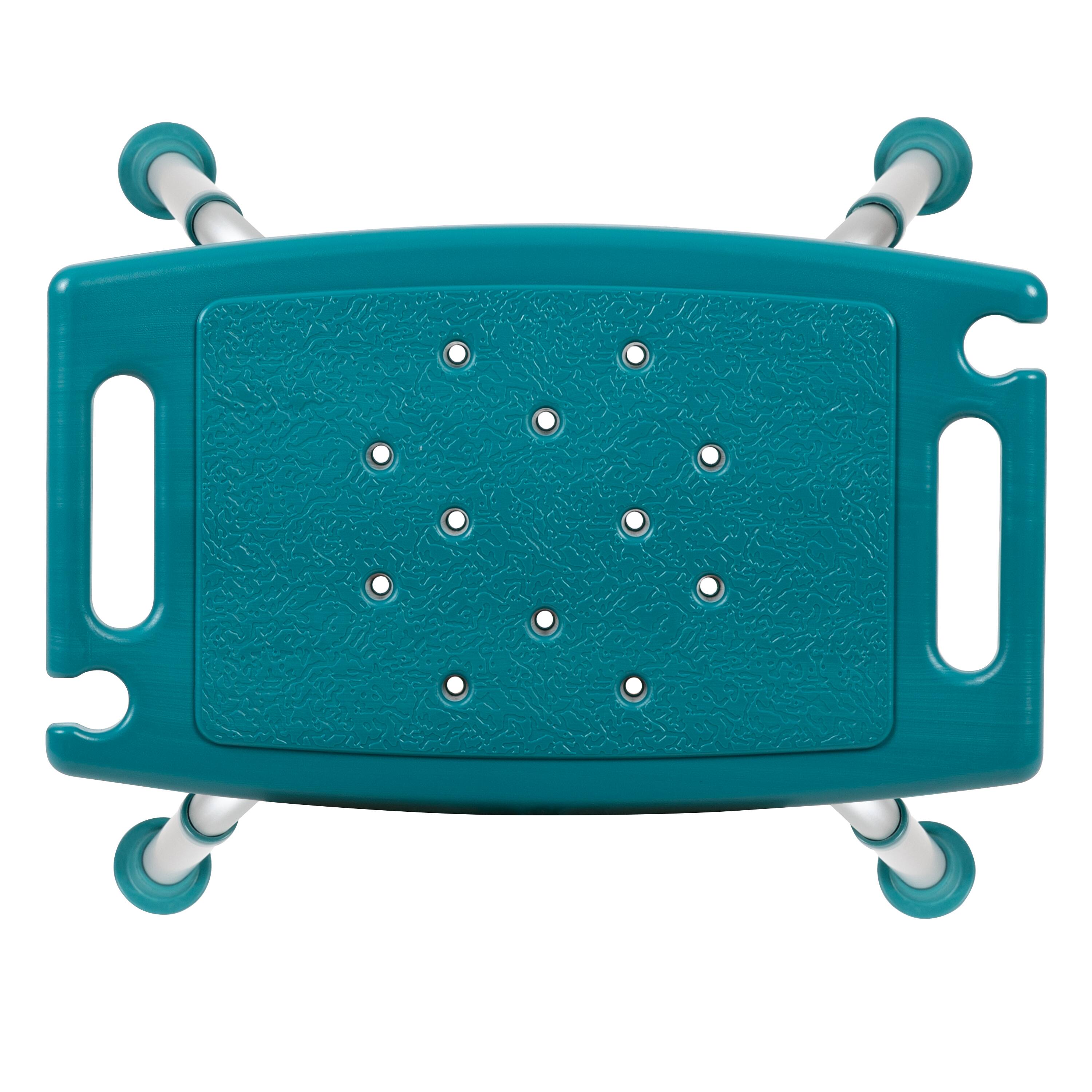 Alt View 8. Emma + Oliver - Tool-Free 300 Lb. Capacity, Adjustable Bath & Shower Chair w/ Non-slip Feet - Teal.