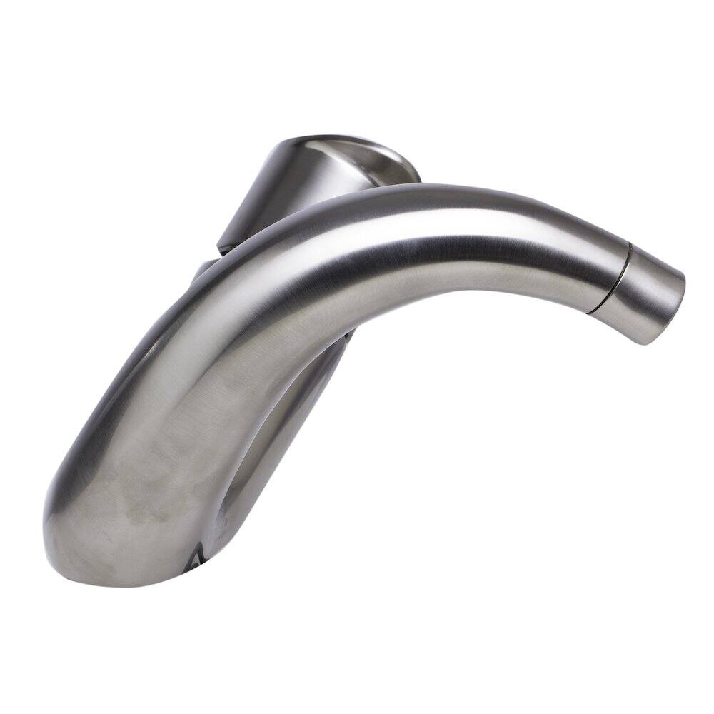 Angle. Alfi - Wave Brushed Nickel Single Lever Bathroom Faucet - Silver.
