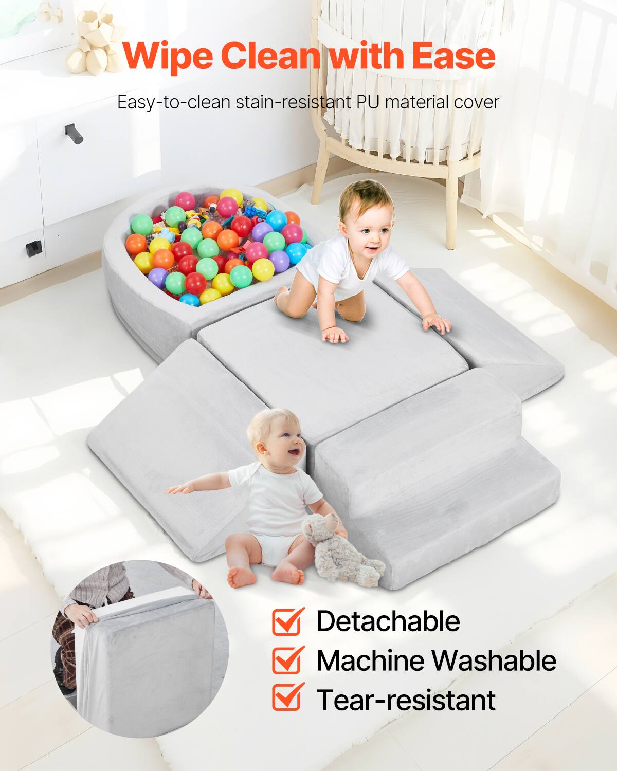 Wipe Clean with Ease

Easy-to-clean stain-resistant PU material cover

Detachable  
Machine Washable  
Tear-resistant