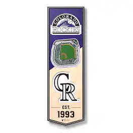 YouTheFan - Colorado Rockies 6'' x 19'' 3D StadiumView Banner - Multicolor