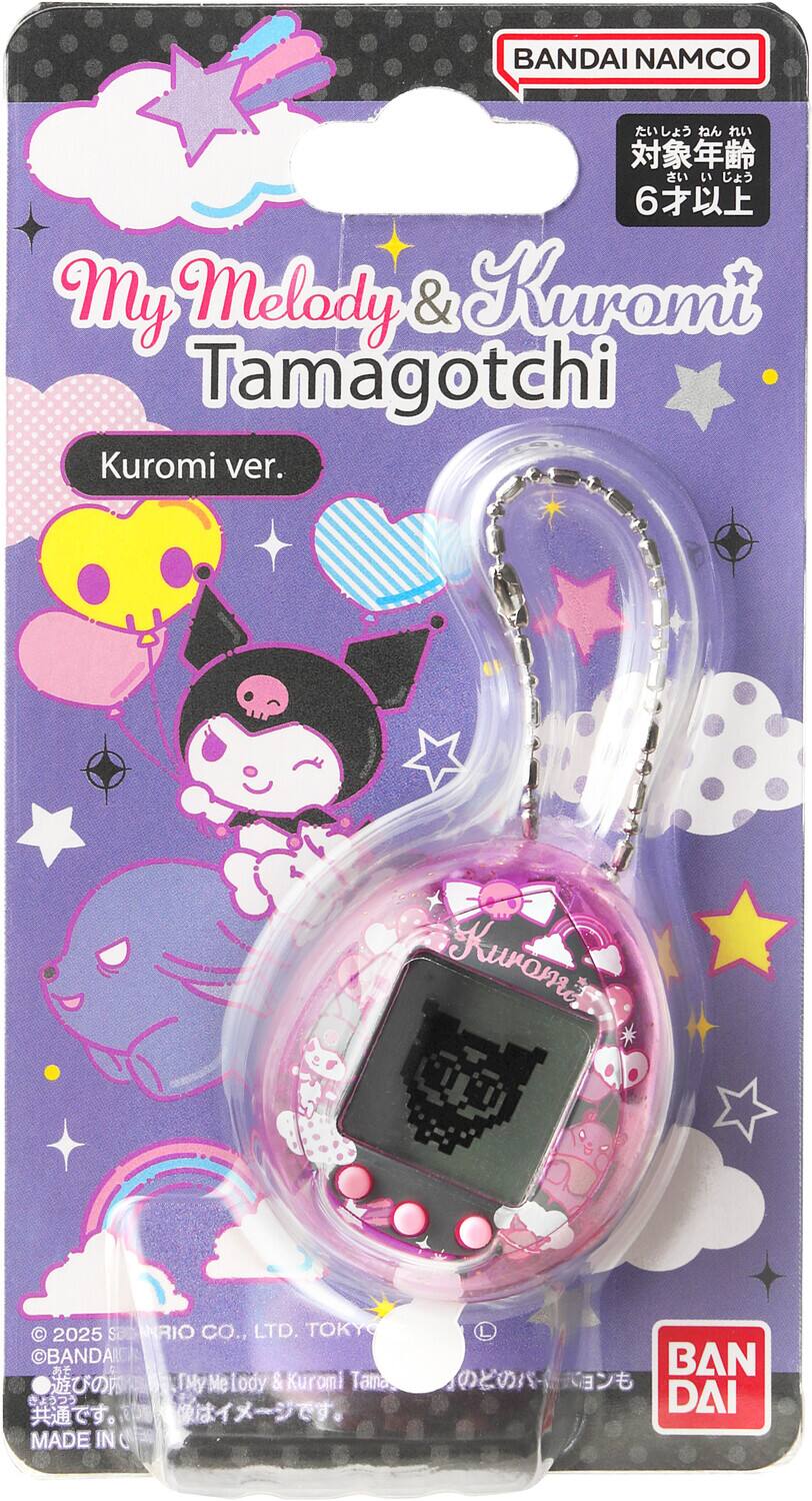 BANDAI NAMCO  
My Melody & Kuromi Tamagotchi Kuromi ver.  
©2025 SECANRIO CO., LTD. TOKYO  
MADE IN JAPAN