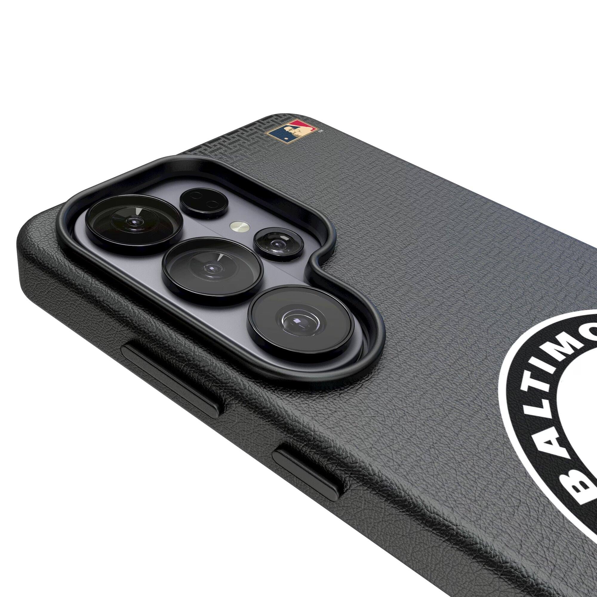Alt View 2. Keyscaper - Baltimore Orioles Cooperstown Collection 1966-1969 Galaxy Magnetic Bump Case - S25 Ultra - Black.