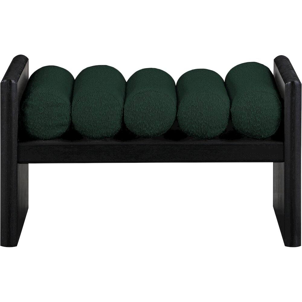 Alt View 2. Meridian Furniture - Waverly Green Boucle Fabric Bench - Green.