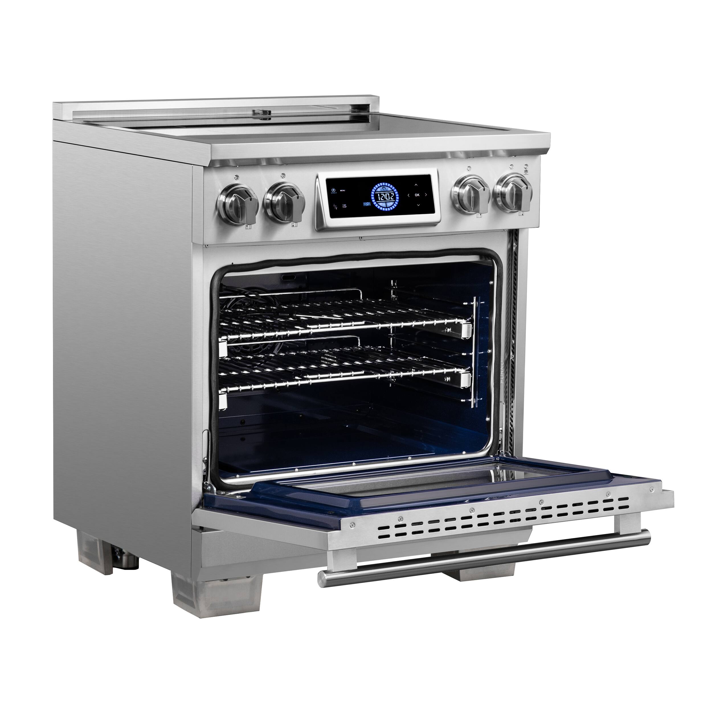 Alt View 3. Forno Appliances - Maximus 4.32 Cu. Ft. Freestanding Electric Induction Range with Air Fryer - Stainless Steel.