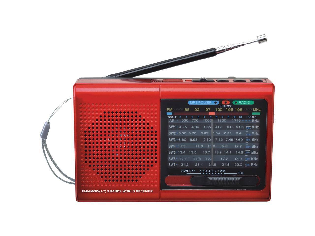 FM MP3 POWER RADIO CHARGE  
88 92 97 100 105 108 MHz  
SCALE D 1 2 3 4 5  
AM 530 700 1000 1300 1710 KHz  
SW1 4.75 4.80 4.85 4.92 5.0 5.06 5dm MHz  
SW2 5.60 5.70 5.87 6.04 6.21 6.4 4TA MHz  
SW3 6.80 6.93 7.10 7.32 7.45 7.60 MHz  
SW4 11.5 11.6 12.0 12.2 MHz  
SW5 13.4 13.5 13.7 13.9 14.1 14.2 MHz  
SW6 17.1 17.3 17.7 MHz  
SW7 