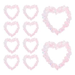Unique Bargains - 10pcs Mini Vintage Picture Frames, 2in Resin Glow-in-dark Glitter Diamond Tiny Photo Frame for DIY - Pink