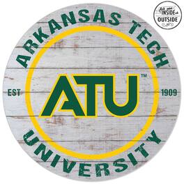 Jardine - Arkansas Tech Wonder Boys 20'' Indoor/Outdoor Weathered Circle Sign - White