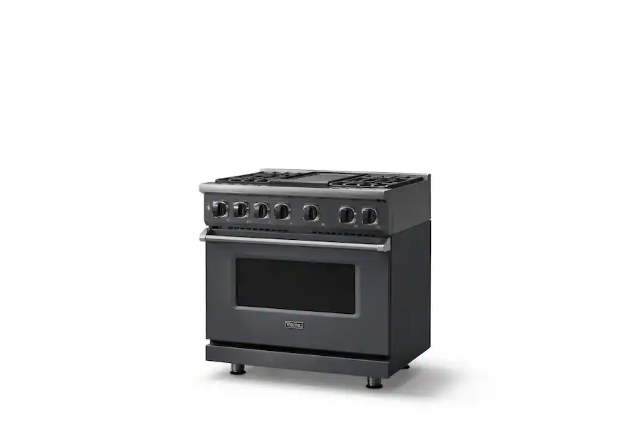 Wide Line Precision Viking 36 in. Wide 4 Burner Freestanding 7 Series Dual Fuel Self Clean ...