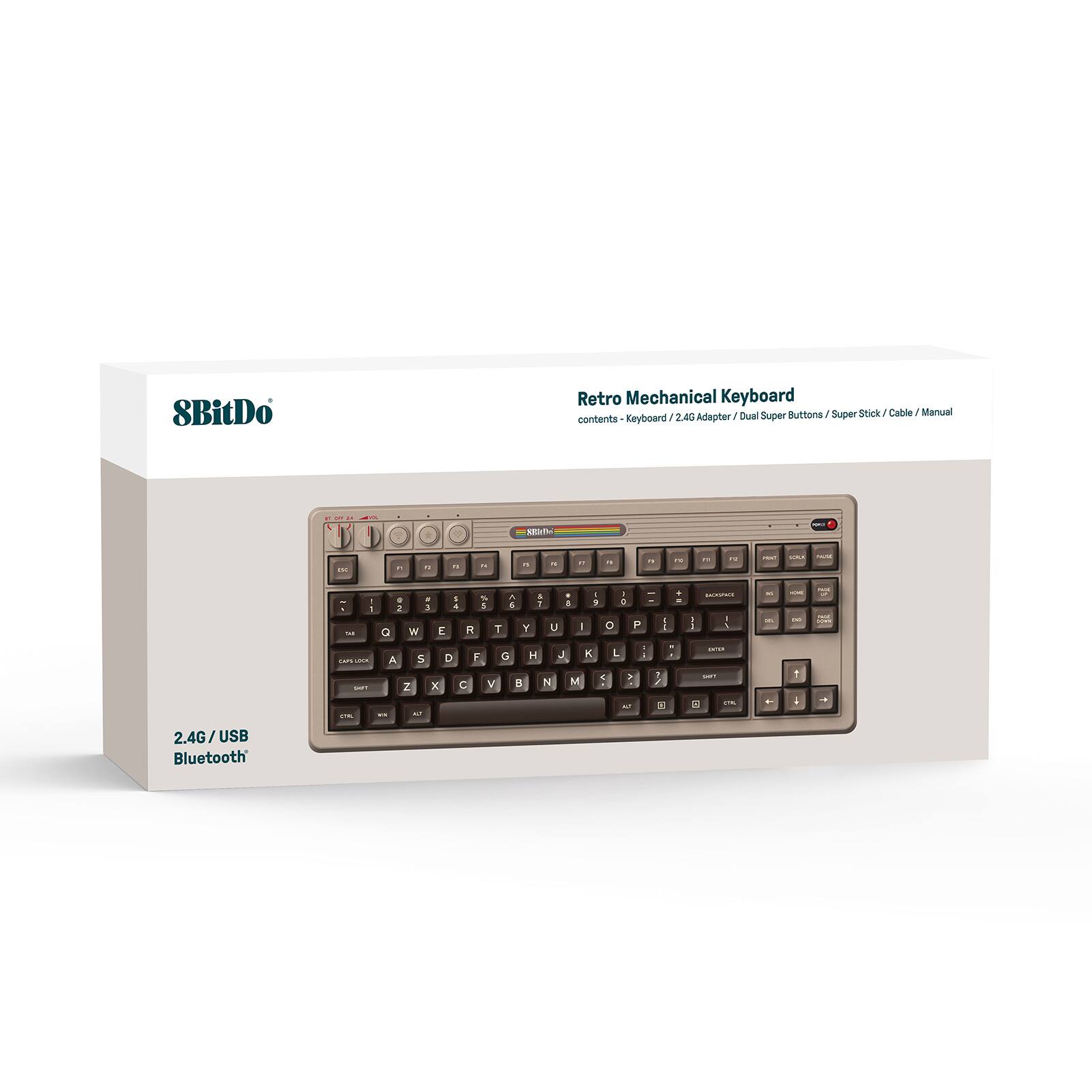 8BitDo Retro Mechanical Keyboard Dual Super Pixels F Super Stick 2.4G/USB Bluetooth Manual contents Keyboard A 2.4G Adapter - I a . - . SEUT I -- . - - - - - - - * i -. - . : - 1 T . 2 . a w - - A 1 5 1 4 & Y . 1 U - 1 I . + a - a F : I - - I I : : : - i i - i -- A - 5 2 N D X C - V a a H N J M K + L - - a . - 2 - - 1 - - 2.4G/USB Bluetooth