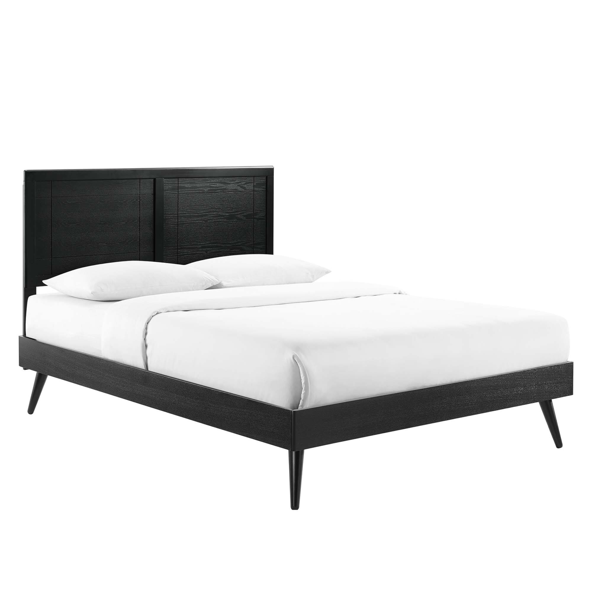 Angle. Modway - Current Performance Velvet Full Platform Bed - Gray.