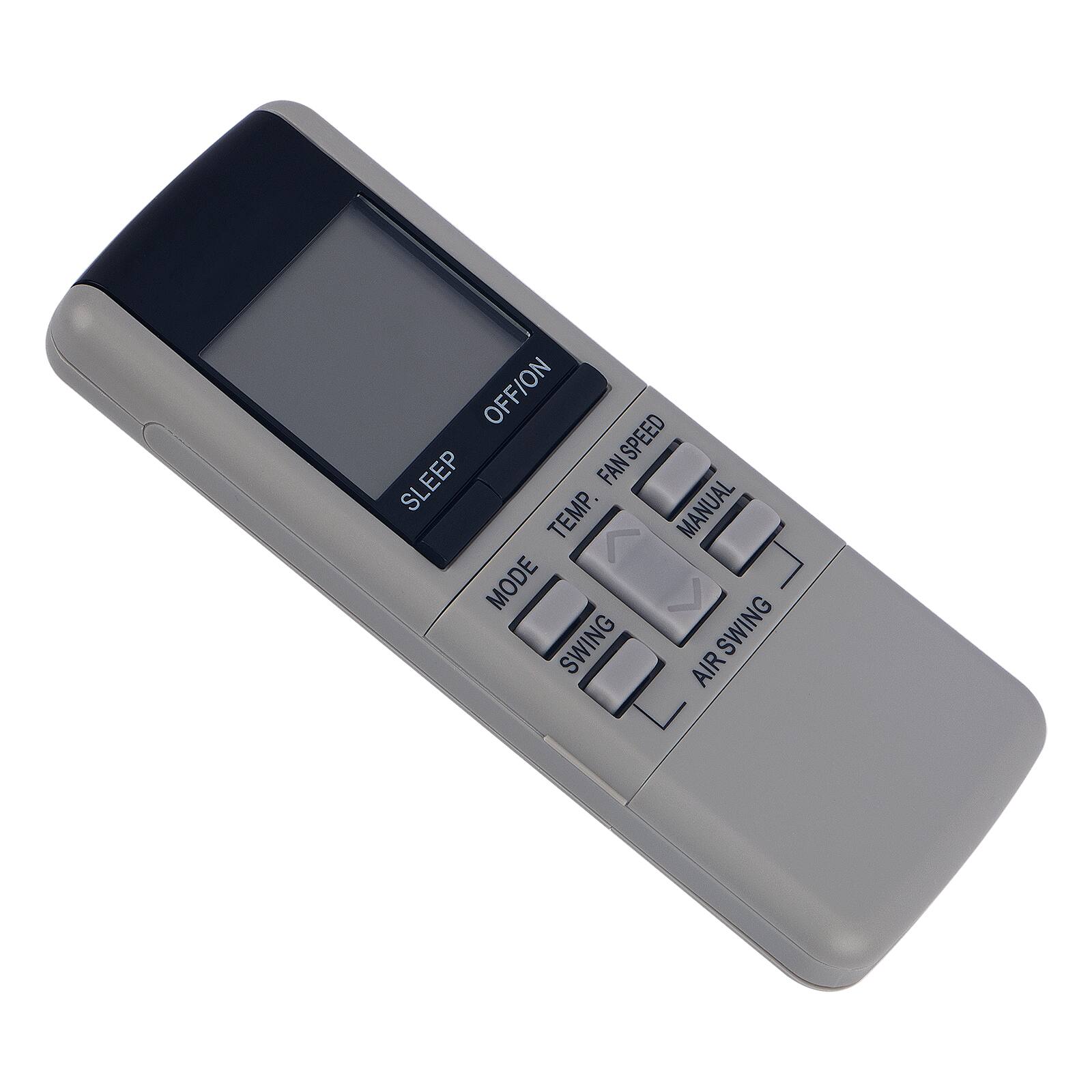 Sure, here is the corrected and grouped text from the image:

- OFF/ON
- SLEEP
- MODE
- TEMP.
- FAN SPEED
- MANUAL
- SWING
- AIR SWING